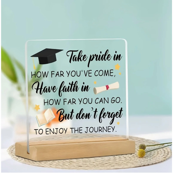 Inspirational Graduation Plaque-Take Pride in How Far You've Come, Have Faith - Picture 5 of 8
